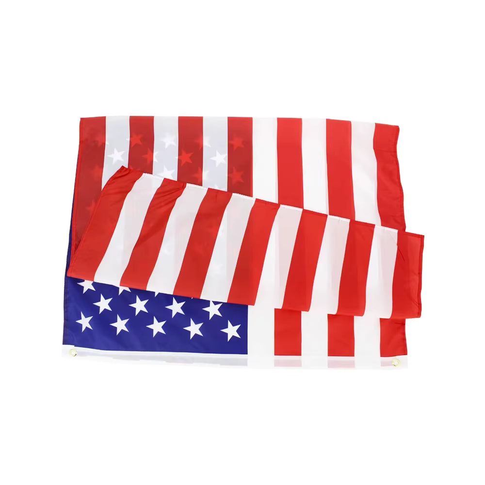 AmeriFlag™ folded embroidered U.S. flag, highlighting fabric quality and neat stitching