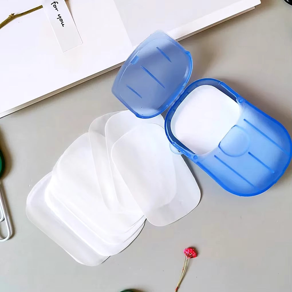SoapLeaf™ portable soap sheets with box open, showing the soap sheets inside