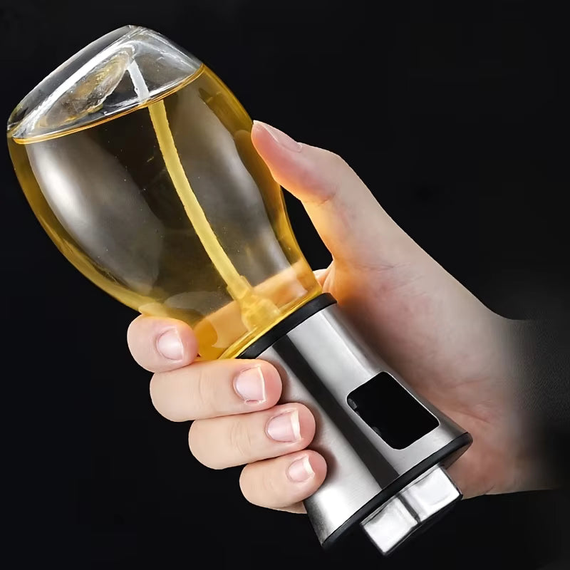 SprayChef™ oil sprayer demonstrating leak-proof design when inverted, ensuring no oil drips