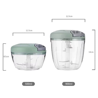 Dimensions of the ChopEase™ manual vegetable chopper showing its compact and user-friendly size