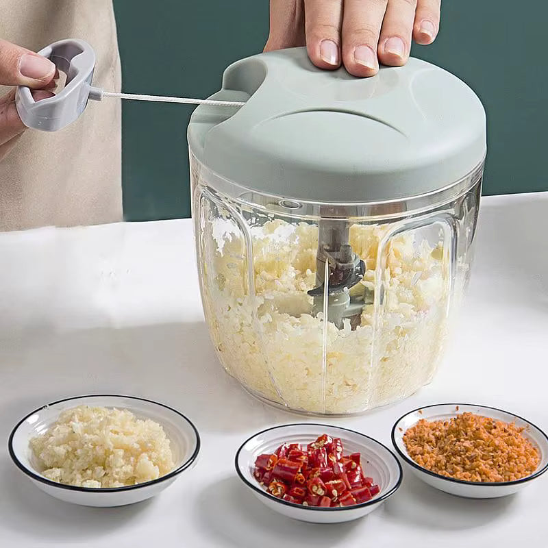 ChopEase™ manual vegetable chopper in action, quickly dicing vegetables for easy meal prep