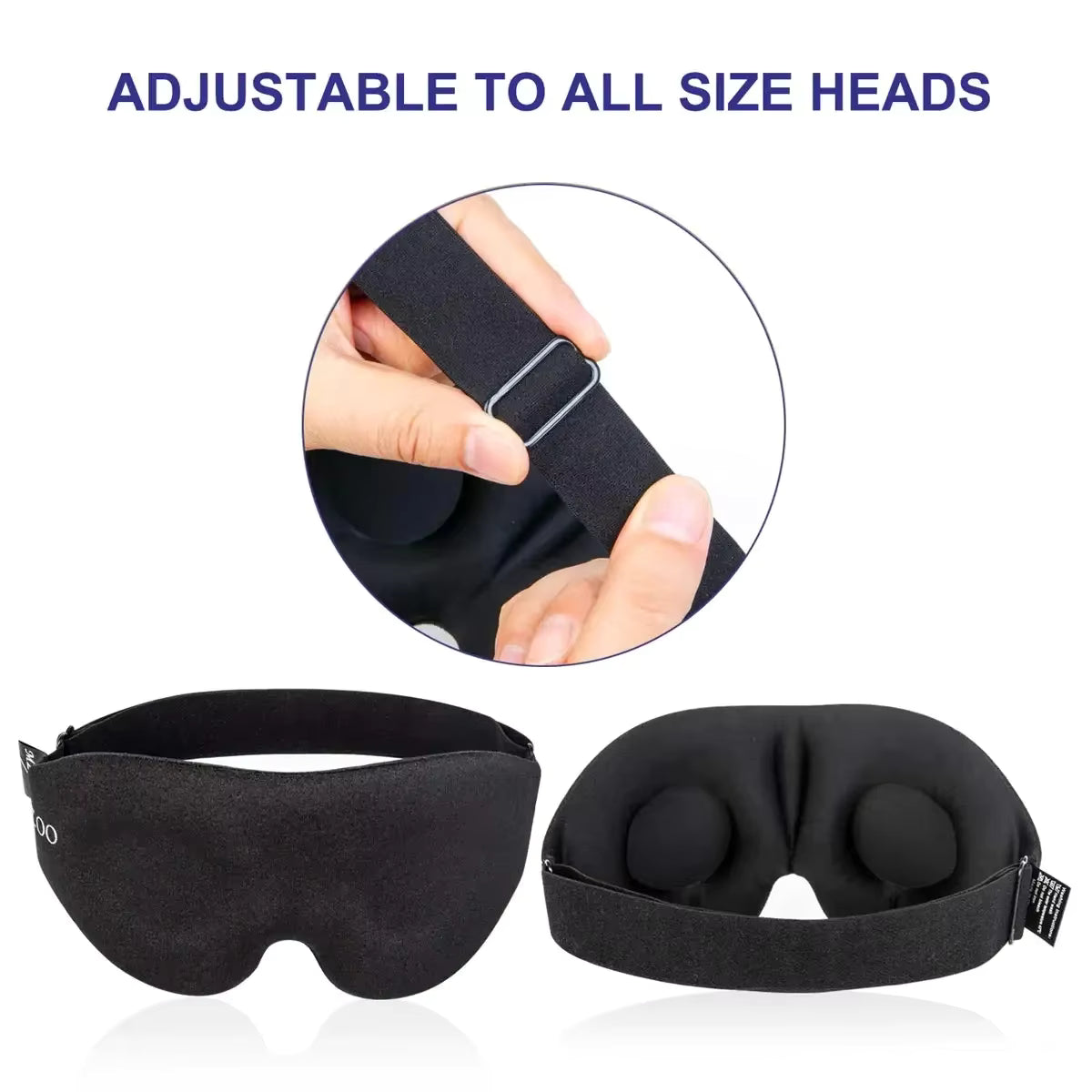 Close-up of DreamMask™ adjustable strap, designed for a secure and comfortable fit for all head sizes