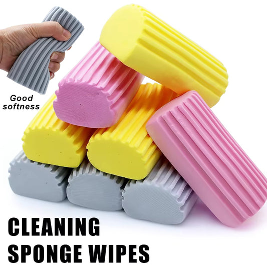 DustPro™ high-density PVA magic dust cleaning sponges in gray, yellow, and pink – versatile and reusable cleaning tools