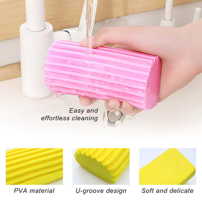 DustPro™ PVA sponge effortlessly removes dust and debris from various surfaces with just water.