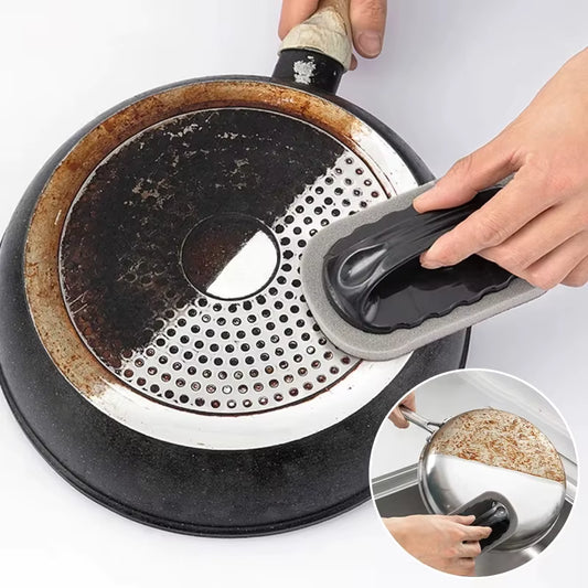 RustAway™ emery sponge brush with ergonomic handle for effective cleaning