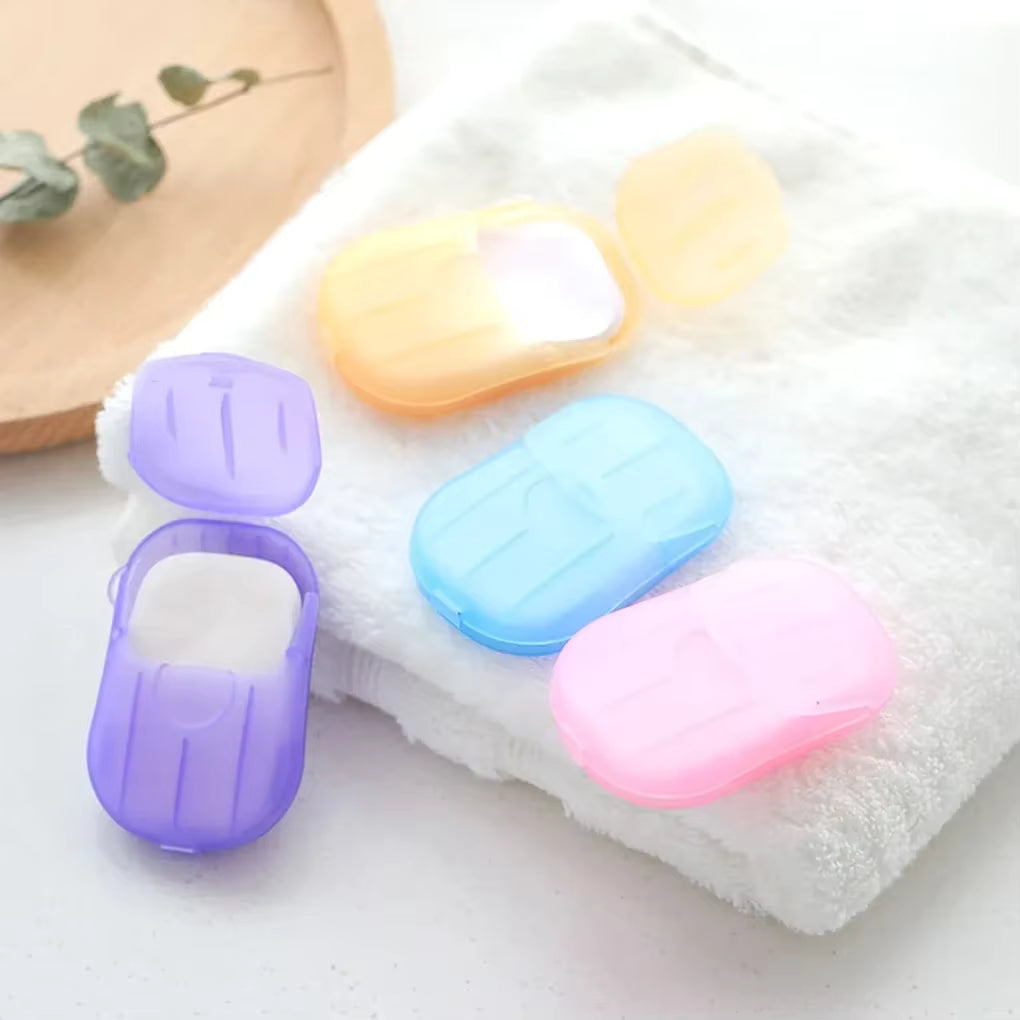 SoapLeaf™ assorted box colors and scents, showcasing variety for travel hygiene