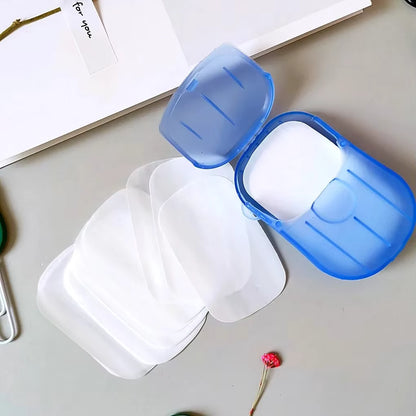 SoapLeaf™ portable soap sheets with box open, showing the soap sheets inside