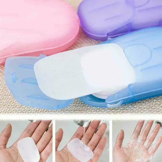 Single SoapLeaf™ soap sheet removed from the pack