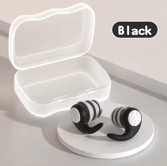SoftSeal™ noise-blocking earplugs in black color, ideal for effective noise reduction and comfort