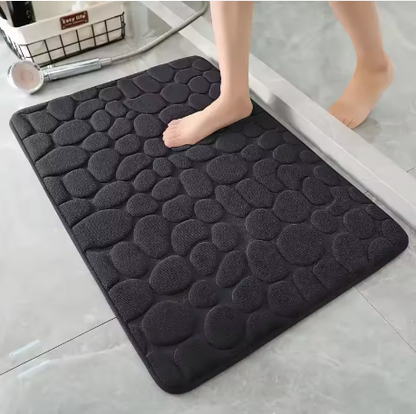 Trendvore anti-slip shower mat in black color, soft and durable bathroom rug